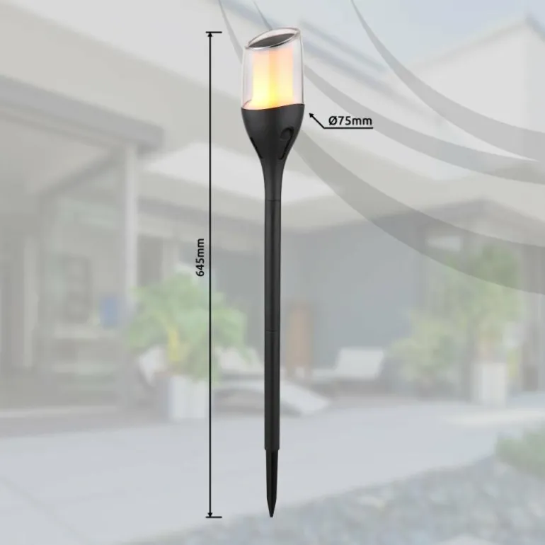 SOLAR Lampe solaire, Eclairage de chemin Luminaires Globo Lighting LED Noir, Transparent, 1 lumière