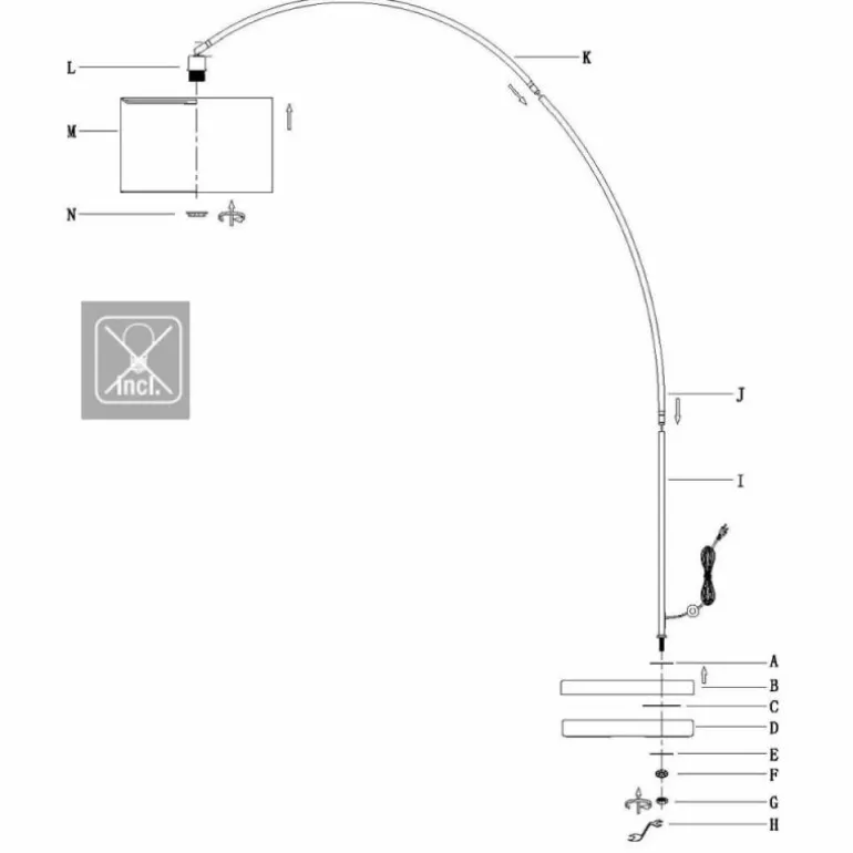 Solva Lampadaire Luminaires Steinhauer Noir, 1 lumière