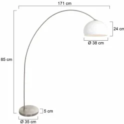 Solva Lampadaire Luminaires Steinhauer Acier brossé, 1 lumière