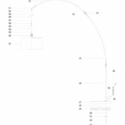 Solva Lampadaire Luminaires Steinhauer Acier brossé, 1 lumière