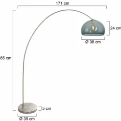 Solva Lampadaire Luminaires Steinhauer Acier brossé, 1 lumière