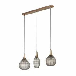SORAYA Suspension Luminaires Trio Vieux laiton, 3 lumières