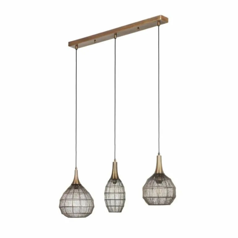SORAYA Suspension Luminaires Trio Vieux laiton, 3 lumières
