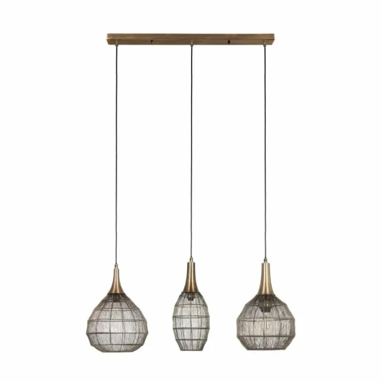 SORAYA Suspension Luminaires Trio Vieux laiton, 3 lumières