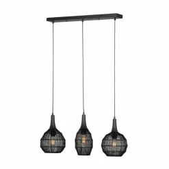 SORAYA Suspension Luminaires Trio Noir, 3 lumières