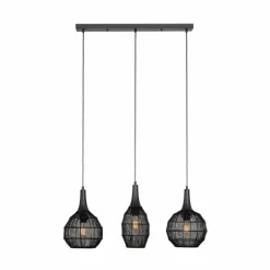 SORAYA Suspension Luminaires Trio Noir, 3 lumières