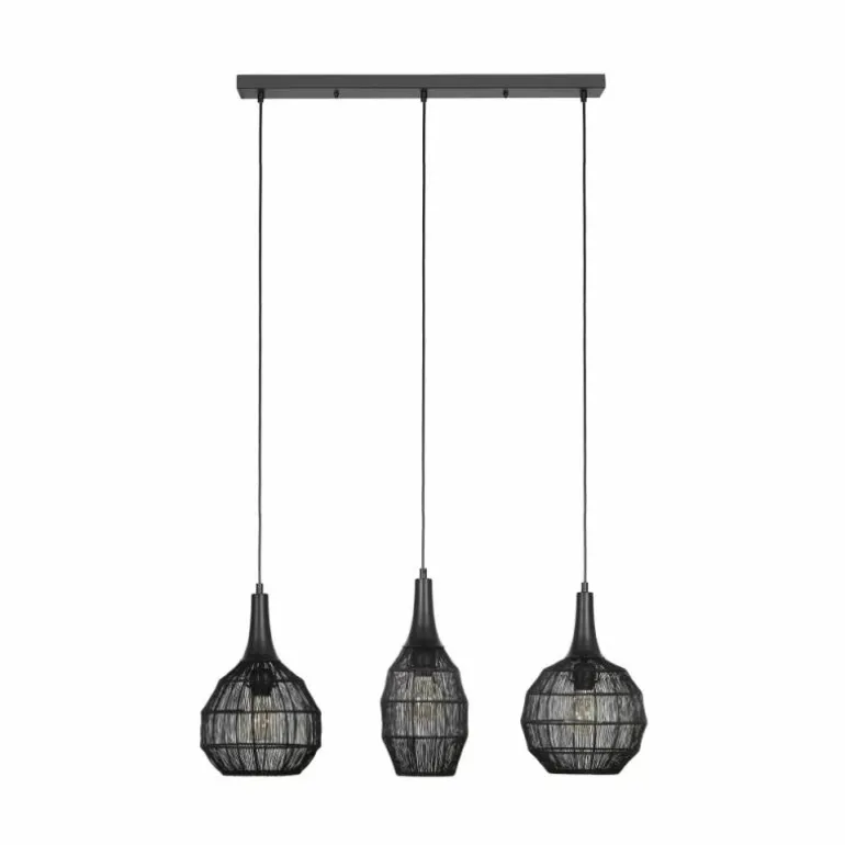SORAYA Suspension Luminaires Trio Noir, 3 lumières