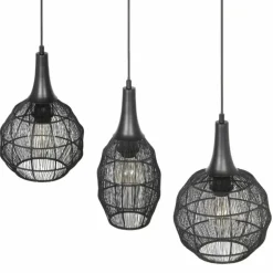 SORAYA Suspension Luminaires Trio Noir, 3 lumières