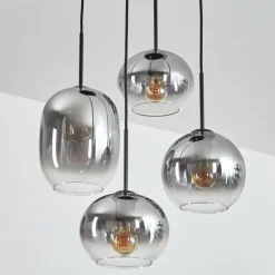 Soutinho Suspension, Boule lumineuse Clair, Fumé, 4 lumières