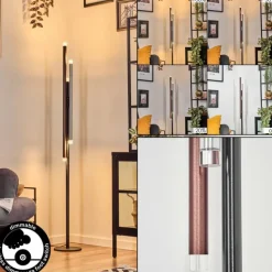 Specksta Lampadaire LED Cuivre, Noir, Argenté, 3 lumières