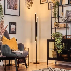 Specksta Lampadaire LED Cuivre, Noir, Argenté, 3 lumières