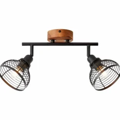 Spot Brilliant Avia Bois foncé, Noir, 2 lumières