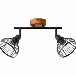 Spot Brilliant Avia Bois foncé, Noir, 2 lumières