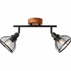 Spot Brilliant Avia Bois foncé, Noir, 2 lumières