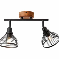 Spot Brilliant Avia Bois foncé, Noir, 2 lumières