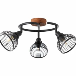 Spot Brilliant Avia Bois foncé, Noir, 3 lumières