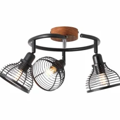 Spot Brilliant Avia Bois foncé, Noir, 3 lumières