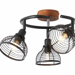 Spot Brilliant Avia Bois foncé, Noir, 3 lumières