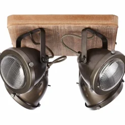 Spot Brilliant Carmen Wood Acier inoxydable, 4 lumières