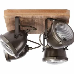 Spot Brilliant Carmen Wood Acier inoxydable, 4 lumières