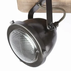 Spot Brilliant Carmen Wood Acier inoxydable, 4 lumières