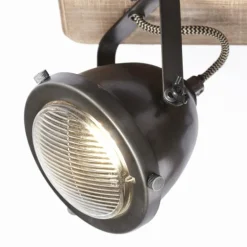 Spot Brilliant Carmen Wood Acier inoxydable, 4 lumières