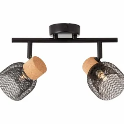 Spot Brilliant Flaka Noir, 2 lumières