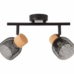 Spot Brilliant Flaka Noir, 2 lumières