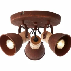 Spot Brilliant Frieda Bois foncé, Rouille, 3 lumières