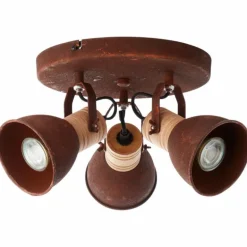 Spot Brilliant Frieda Bois foncé, Rouille, 3 lumières