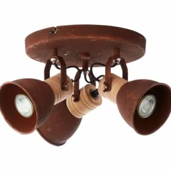 Spot Brilliant Frieda Bois foncé, Rouille, 3 lumières