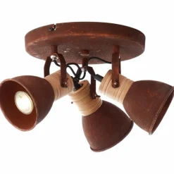 Spot Brilliant Frieda Bois foncé, Rouille, 3 lumières