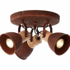 Spot Brilliant Frieda Bois foncé, Rouille, 3 lumières