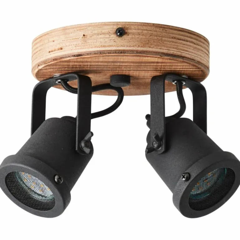 Spot Brilliant Inge Bois foncé, 2 lumières