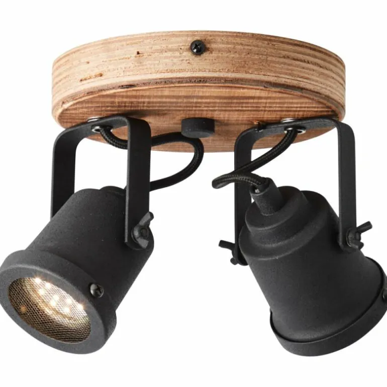 Spot Brilliant Inge Bois foncé, 2 lumières