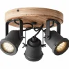 Spot Brilliant Inge Bois foncé, 3 lumières