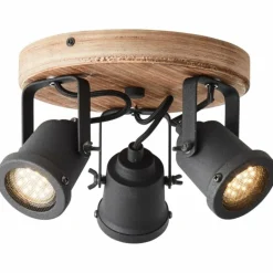 Spot Brilliant Inge Bois foncé, 3 lumières