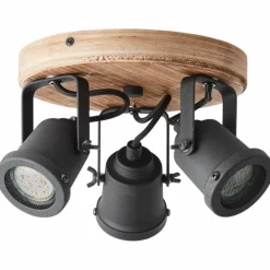 Spot Brilliant Inge Bois foncé, 3 lumières