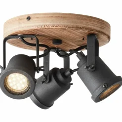Spot Brilliant Inge Bois foncé, 3 lumières