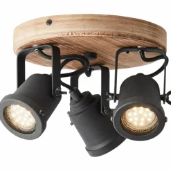 Spot Brilliant Inge Bois foncé, 3 lumières