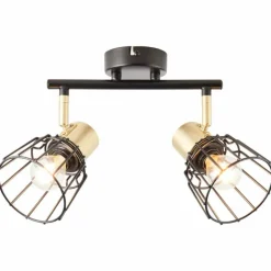 Spot Brilliant Posca Laiton, Noir, 2 lumières