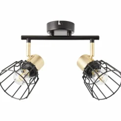 Spot Brilliant Posca Laiton, Noir, 2 lumières