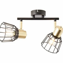 Spot Brilliant Posca Laiton, Noir, 2 lumières