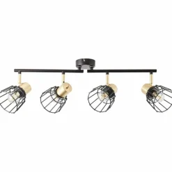 Spot Brilliant Posca Laiton, Noir, 4 lumières