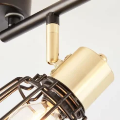 Spot Brilliant Posca Laiton, Noir, 4 lumières