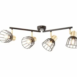 Spot Brilliant Posca Laiton, Noir, 4 lumières