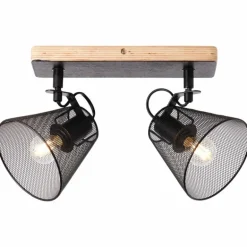 Spot Brilliant Whole Bois foncé, Noir, 2 lumières