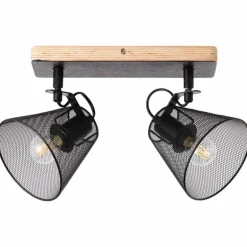 Spot Brilliant Whole Bois foncé, Noir, 2 lumières