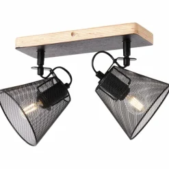 Spot Brilliant Whole Bois foncé, Noir, 2 lumières