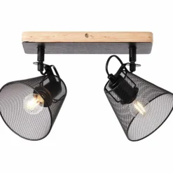 Spot Brilliant Whole Bois foncé, Noir, 2 lumières